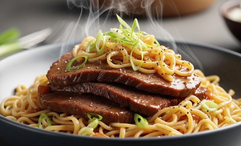 beef and noodle skillet